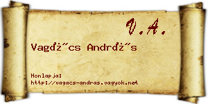 Vagács András névjegykártya